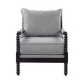 Turned Designing Accent Chair, Gray Gray Fabric