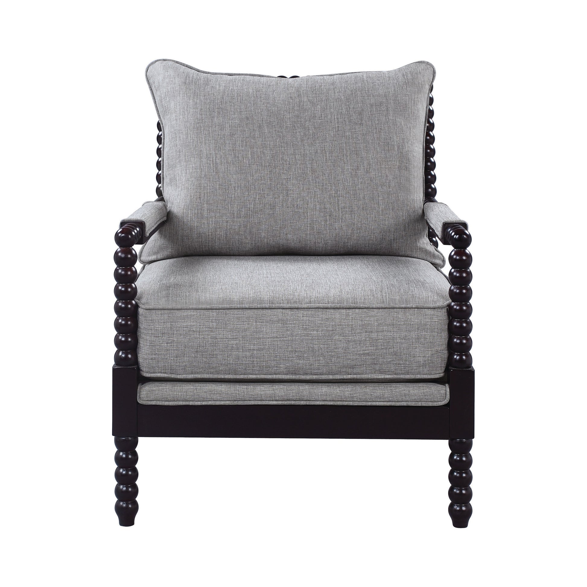 Turned Designing Accent Chair, Gray Gray Fabric