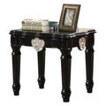 Black End Table With Turned Legs Black Primary Living Space Rubberwood Rectangular Wood