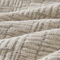 3 Piece Oversized Cotton Matelasse Comforter Set Full Queen Beige Polyester