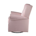 Pink Rolled Arms Swivel Chair With Accent Pink Primary Living Space Pine Wood Fabric