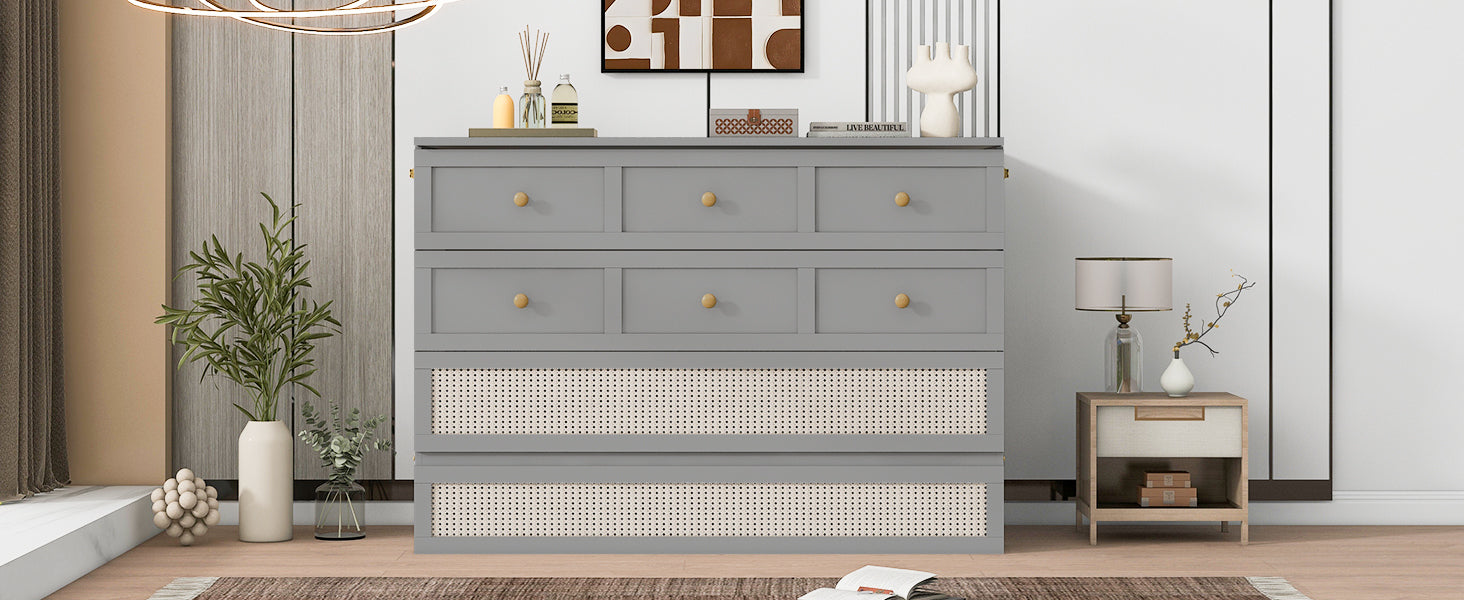 Full Size Murphy Bed With Large Drawers,Gray Full Gray Plywood