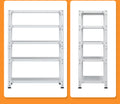 Household Storage Rack, Adjustable Display Rack, Basement Balcony Storage Rack, Carbon Steel Storage Rack, 100Cm * 40Cm * 180Cm, Five Floors White 5 White Etagere Primary Living Space Metal Contemporary Adjustable Shelves Metal