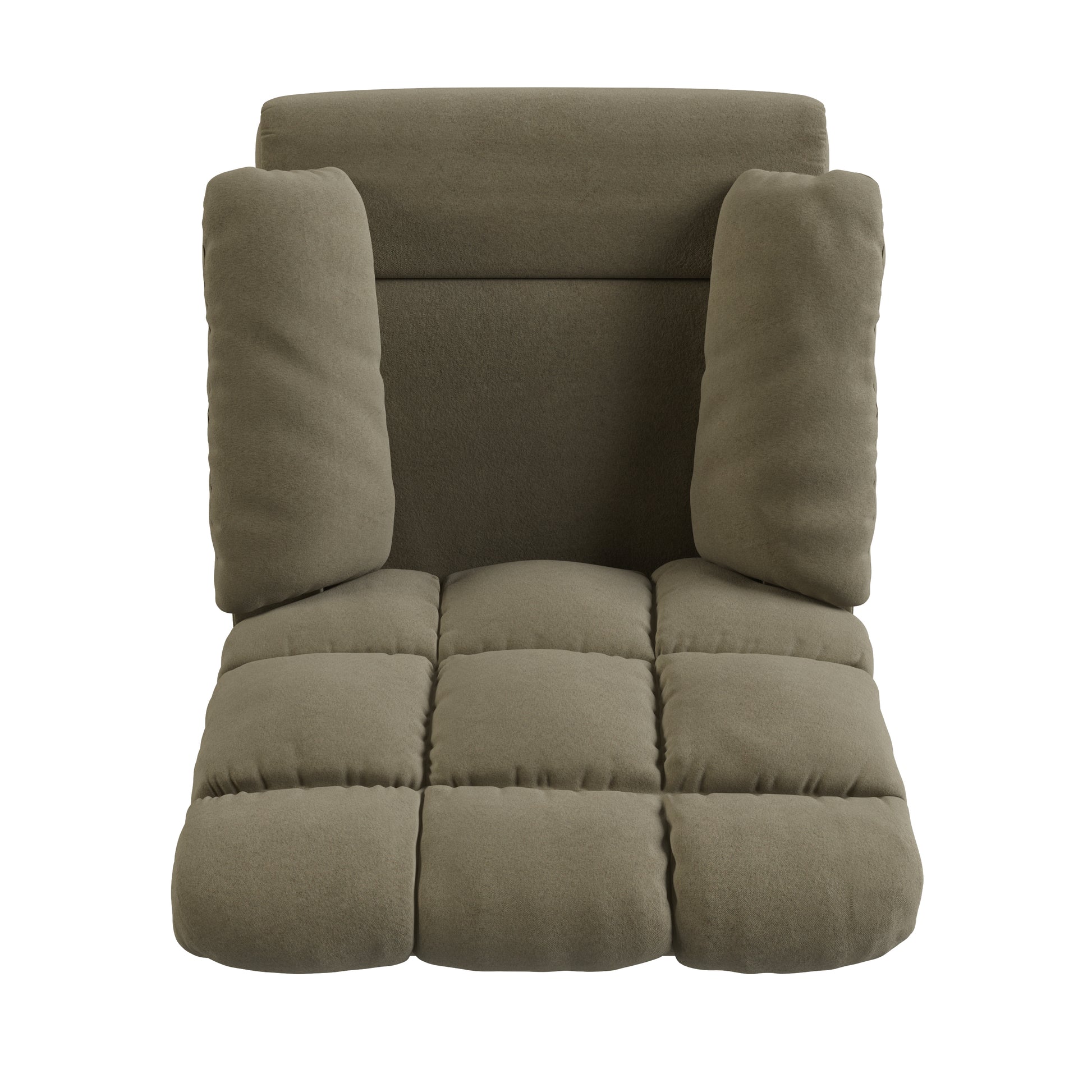 The Granada Recliner In Sage Gray Gray,Sage Manual Handle Wood Handle Microsuede,Polyester