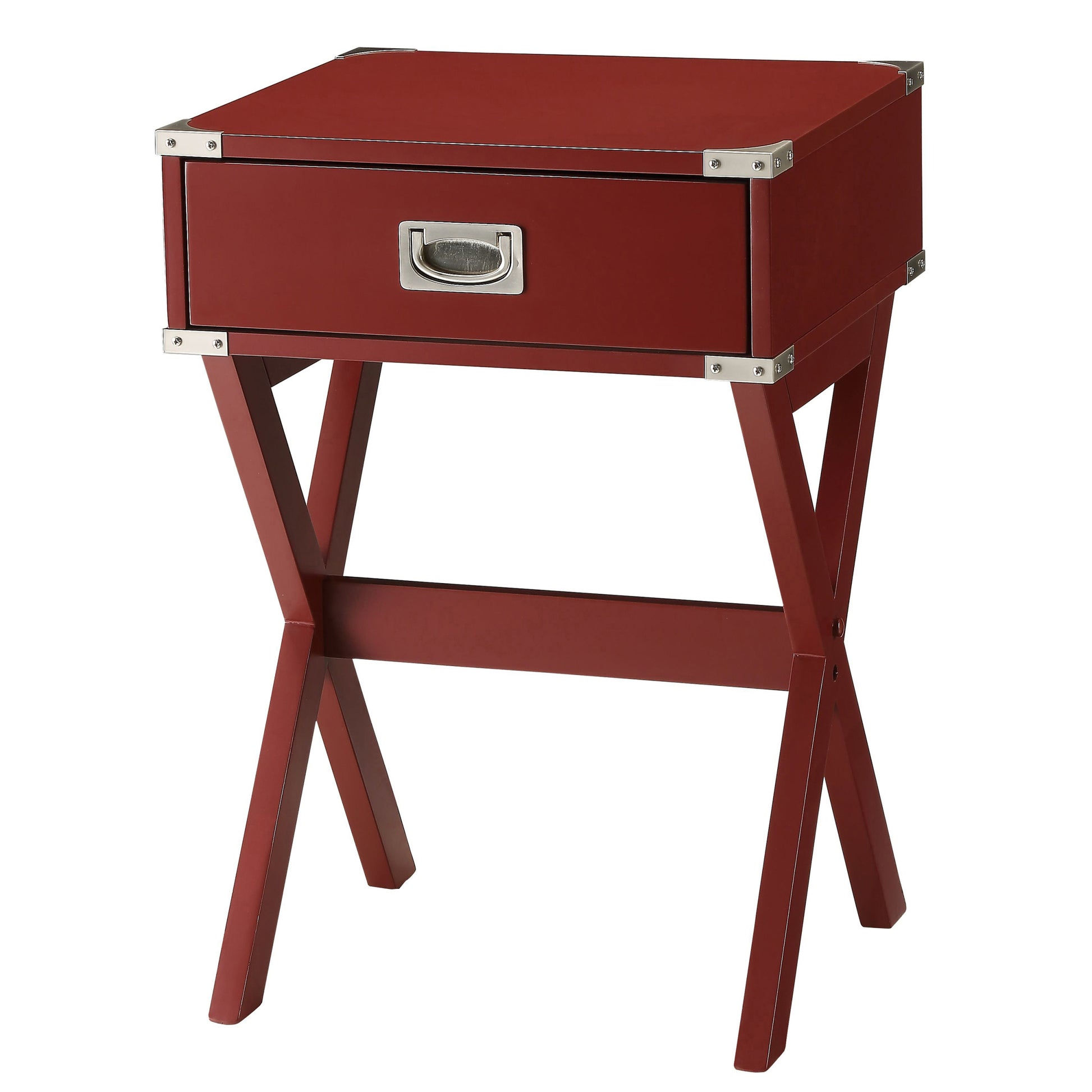 Red 1 Drawer End Table Red Primary Living Space Contemporary Drawers Rectangular Wood