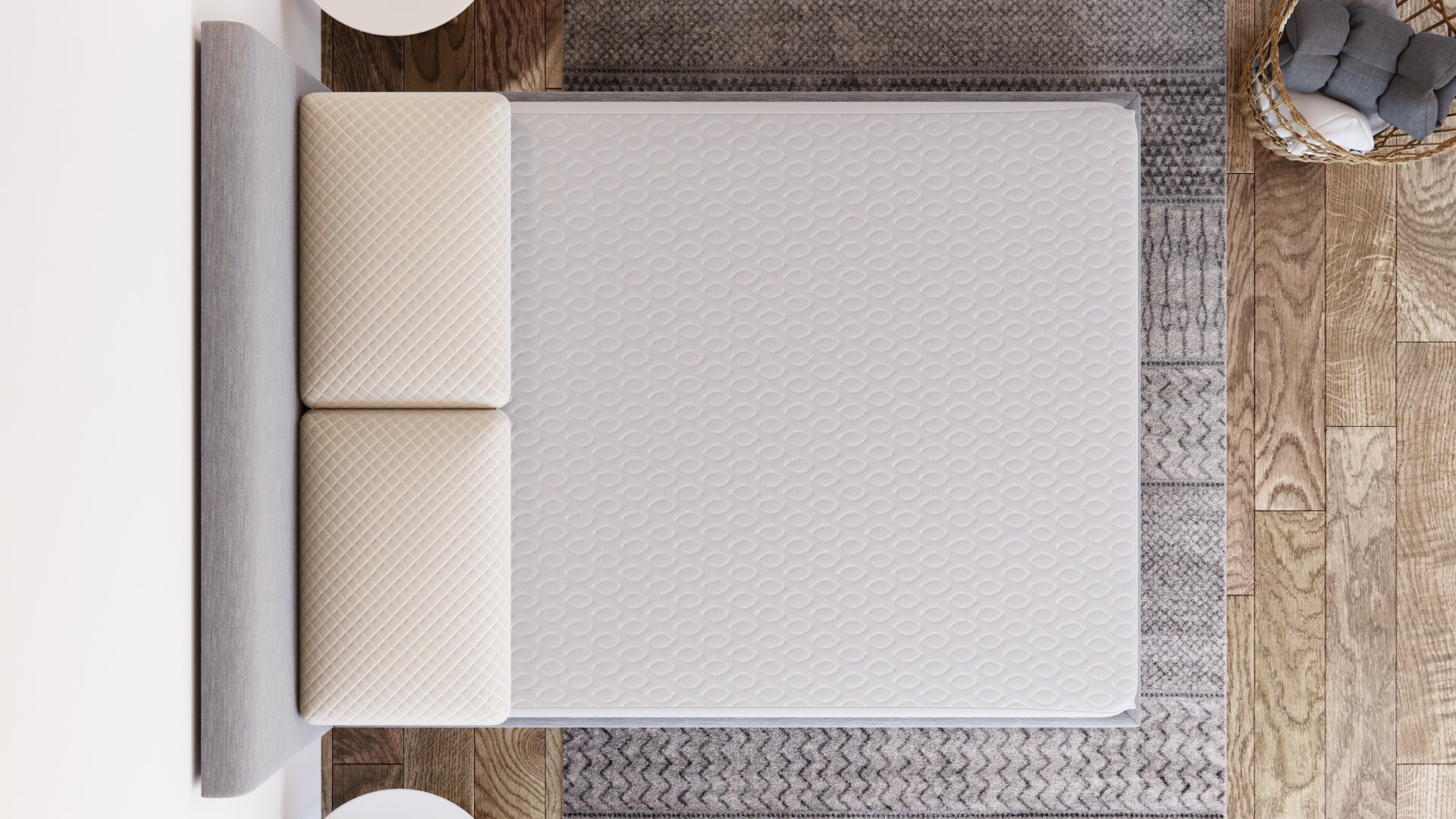 Cooling Mattress Protector Twin White Fabric Twin