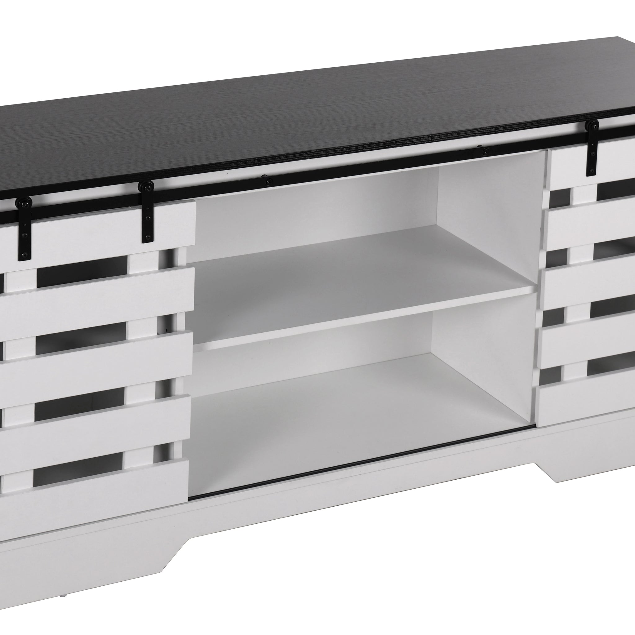 Farmhouse Tv Stand For Televisions Up To 65 Inches White White Primary Living Space 65 Inches 60 69 Inches Farmhouse 65 Inches Mdf Metal