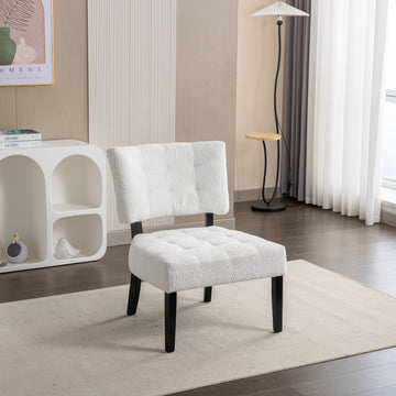 Movile Boucle Tufted Accent Chair With Oversized Seating, White White Primary Living Space Contemporary Boucle Boucle