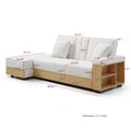 Convertible Sleeper Sofa Couch,Multifunctional Double Folding Sofa Bed,Storage Ottoman And Sofa Arm With Box And Drawer, Drop Down Table With 2Cup Holders For Living Room,Apartment,Office,Beige Beige Linen Wood Primary Living Space Modern Foam Cotton