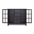 Espresso 2 Door Server With 2 Drawers Espresso Dining Room Contemporary Adjustabel Shelves Wood Glass