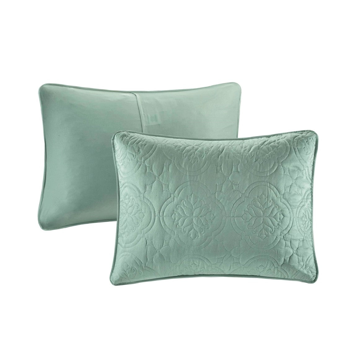 3 Piece Reversible Bedspread Set Seafoam King Cal King King Green Microfiber