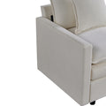 Chenille Fabric Comfy Deep Single Seat Sofa Upholstered Reading Armchair Living Room White Foam Chenille 1 Seat