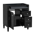 30'' Bathroom Vanity Without Top Sink, Modern Bathroom Storage Cabinet With 2 Drawers And A Tip Out Drawer Not Include Basin Black Bathroom Solid Wood Mdf