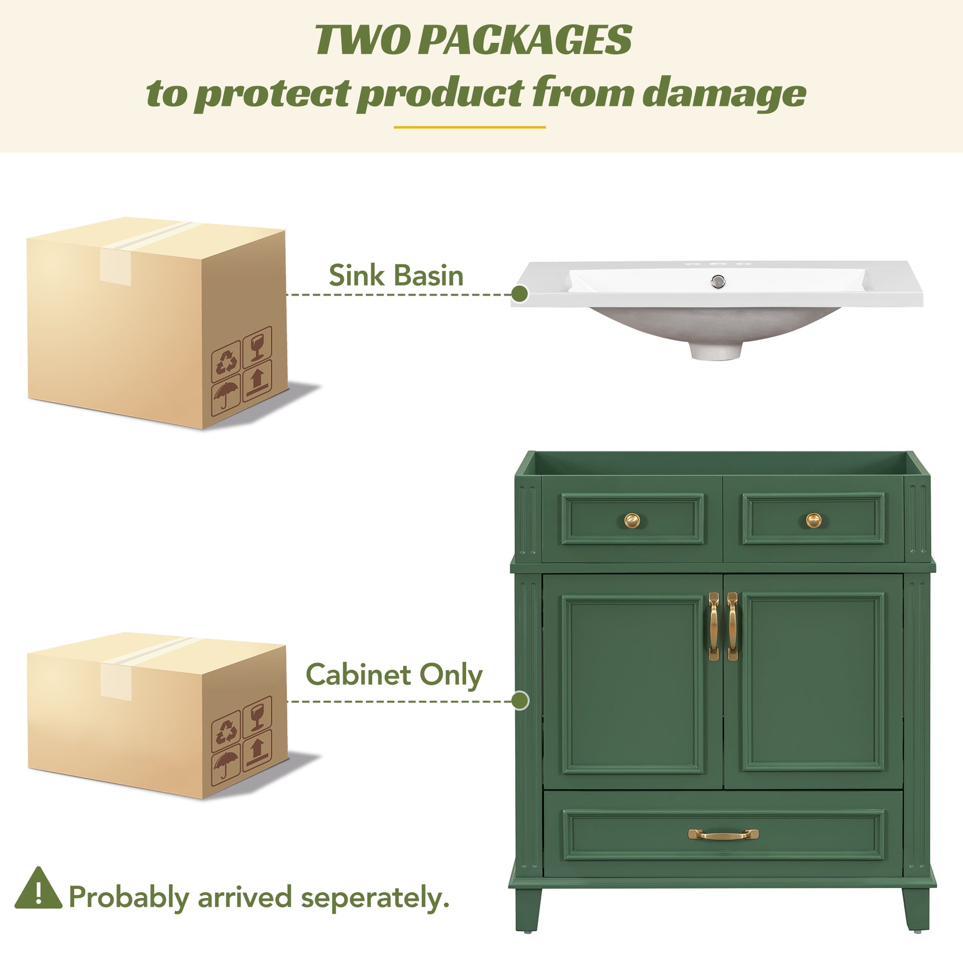 30'' Bathroom Vanity With Resin Sink, Solid Wood Frame Bathroom Storage Cabinet With Soft Closing Doors, Retro Style, Green Same As Sw000118Aaf Green Bathroom Modern Solid Wood Mdf Resin