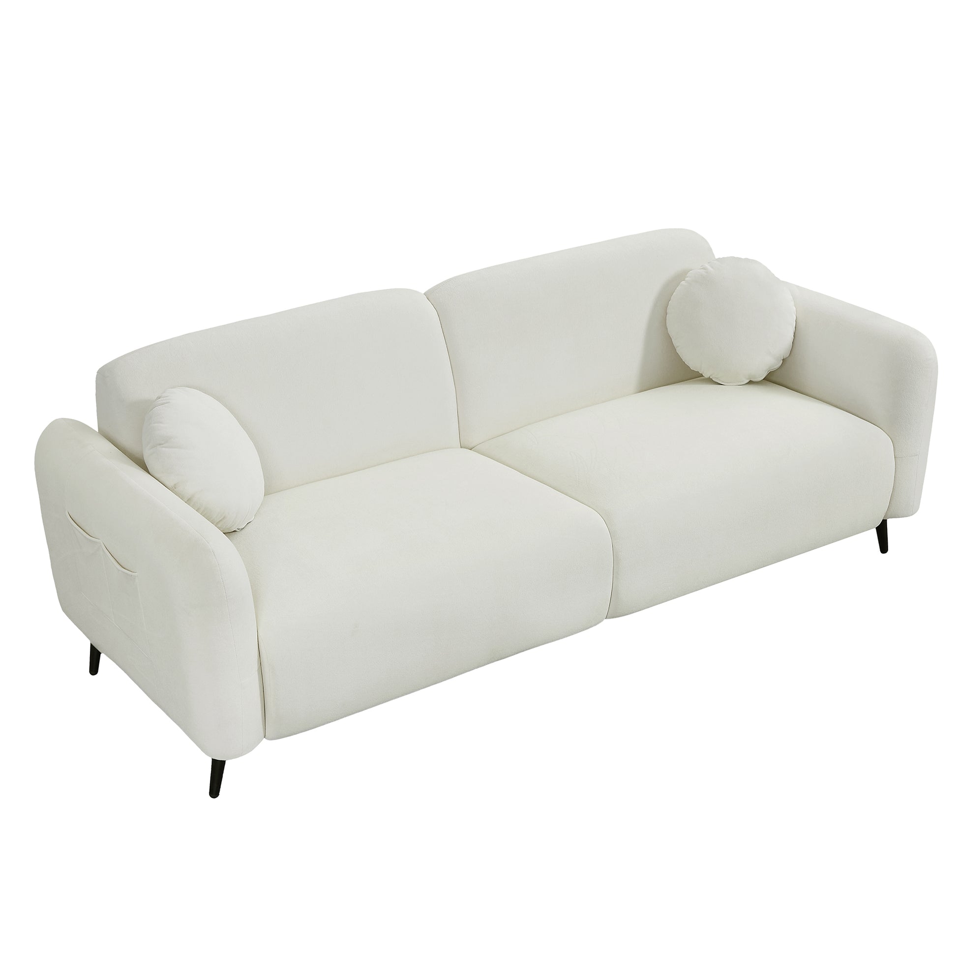 83.9''Upholstered Sofa For Living Room, Bedroom, And Apartments Beige Polyester 2 Seat