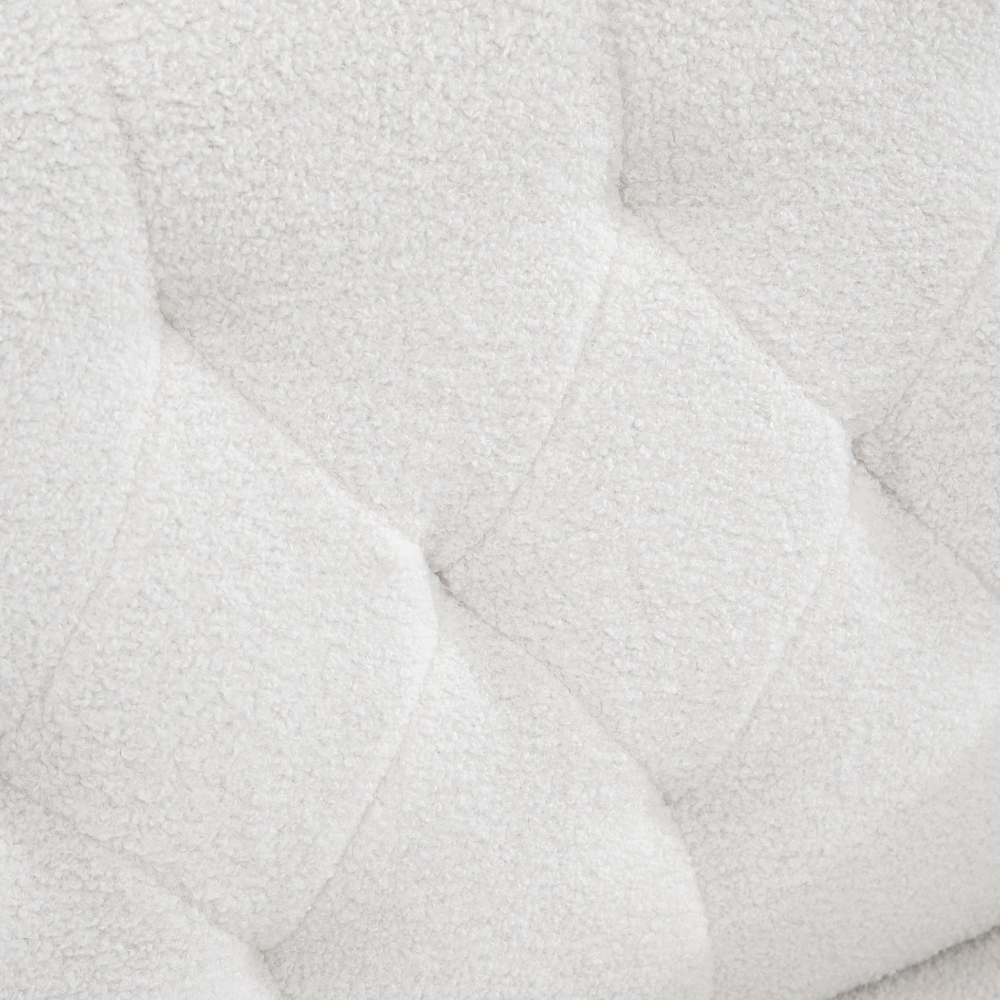 Homcom Modern Sherpa Accent Chair With Tufted Pattern And Steel Legs, White White Polyester