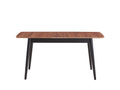 Natural And Black Dining Table With Bufferfly Extension Leaf Natural Black Seats 6 Dining Room Mid Century Modern Rectangular Wood