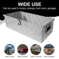 30 Inch Tool Box Underbody Flatbox Truck Car Outdoor Trailer Pickup,Rv Storage Organizer, Tools Chest Box W Side Handle & Lock Keys,Silver Aluminum 5 Bar Tread Toolbox 30.1