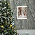 Santa'S Winter Stroll White Framed Wall Art For Living Room, Holiday Wall Art Print For Home Decor, Bedroom Wall Art By Jo Moulton Multicolor Wood Paper