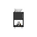 Single Bathroom Vanity, One Open Shelf, Single Door Cabinet, Black Black Solid Wood Mdf Engineered Wood