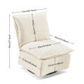 Detachable Off White Chenille Single 360 Swivel Rocking Rocker,360 Swivel Sofa Chair & Single Sofa Lounge, Comfortable Seating For Living Room & Bedroom,Off White Sofa 1Pc Off White Primary Living Space Modern Foam Chenille