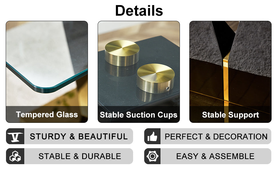 Table And Chair Set. A Rectangular Glass Dining Table With A 0.4 Inch Tempered Glass Tabletop And Mdf Board V Shaped Bracket, Paired With Chairs Consisting Of Pu Seat Cushions And Silver Metal Legs. Black Gray Seats 4 Tempered Glass