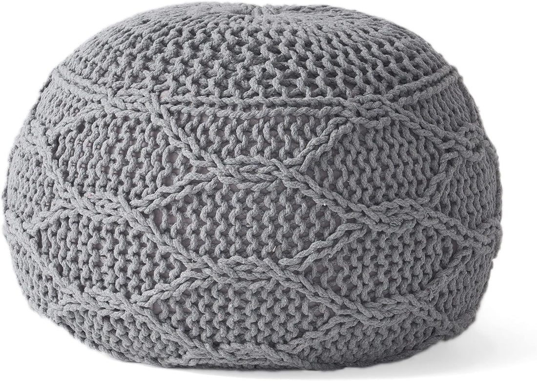 Malibu Pouf Grey Wool