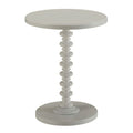 White Round Wooden Side Table White Primary Living Space Round Wood Pedestal