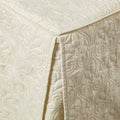 3 Piece Split Corner Pleated Quilted Bedspread Cream Queen Cream Polyester