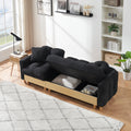 Black Technology Cloth Three Seat Sofa Lift Sofa Bed With Locker Sofa Sofa Bed Small Sofa Small Family Sofa Bed Black Teddy 3 Seat