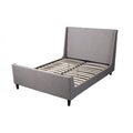 Poplar Wood Queen Size Upholstered Bed In Gray Queen Gray Solid Wood