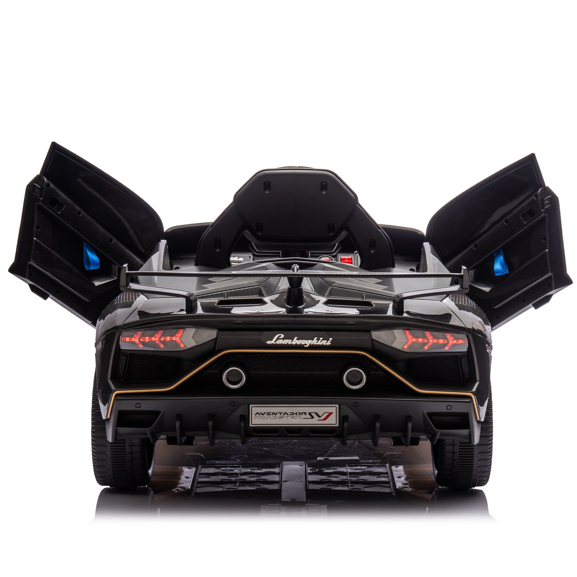 12V Kids Ride On Car W Parents Remote Control,Licensed Lamborghini Aventador Xago,Hydraulic Pressure Door,Slow Start,Early Education,Bluetooth,Adjustable Volume,Mp3,Usb,Led Lights For Kids Aged 2 4. Black 50 99 Lbs Polypropylene