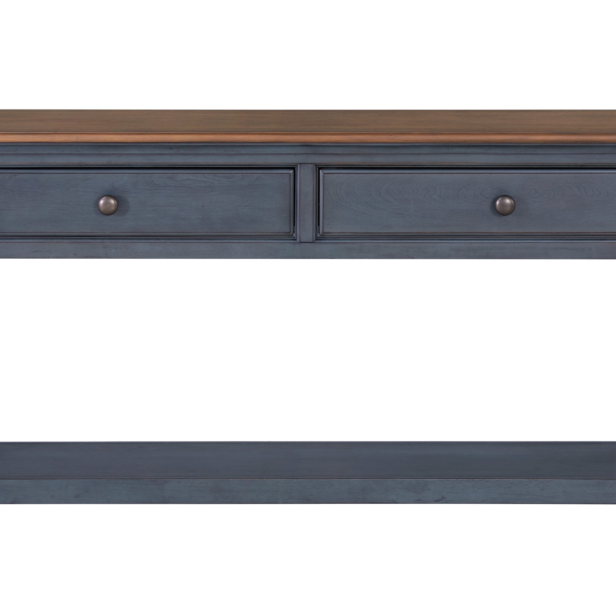 Americana 60 Inch Sofa Table, No Assembly Required, Corduroy Blue Finish Blue Rubberwood Rubber Wood
