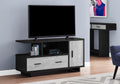 Tv Stand, 48 Inch, Console, Media Entertainment Center, Storage Cabinet, Drawers, Living Room, Bedroom, Black And Grey Laminate, Contemporary, Modern Black 80 89 Inches Particle Board