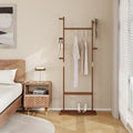 Coat Racks Solid Wood Hanger 23.6* 11*64.1In Solid Environmental Protection Easy To Assemble Beautiful Can Be Placed In The Bedroom Entrance Living Room Walnut Walnut Brown American Design,Art
