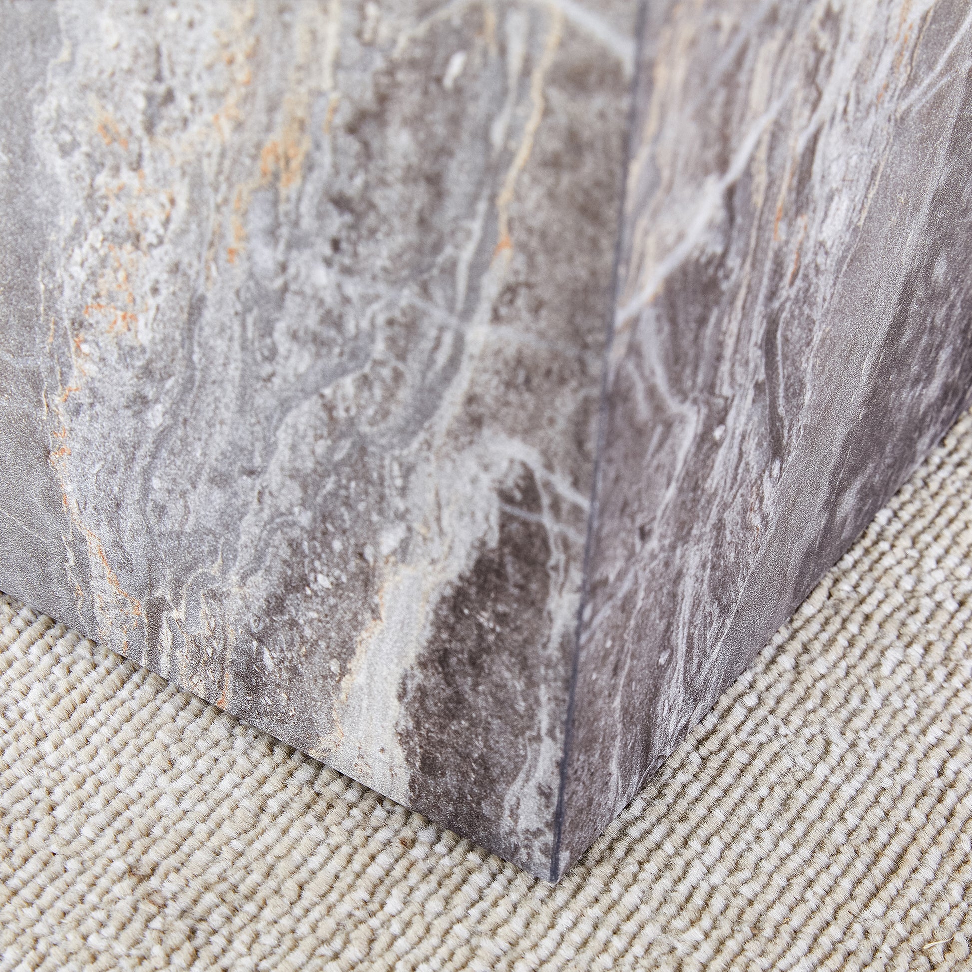 Elevate Your Living Space With This Modern Mdf Coffee Table, Which Showcases Gray Textured Patterns. It Is Characterized By Stylish Design. Grey Mdf