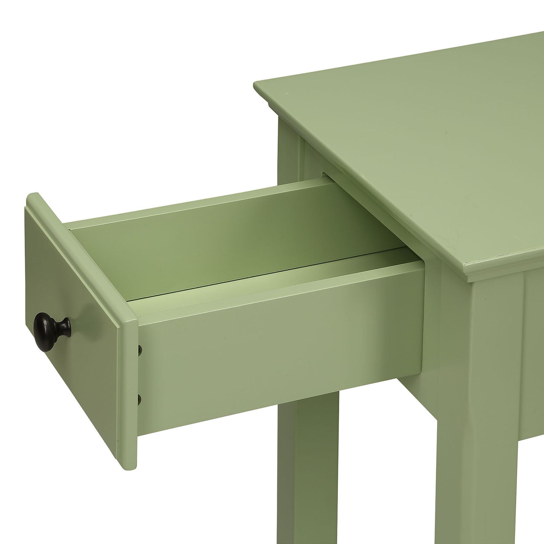 Light Green Accent Table With Bottom Shelf Light Green Primary Living Space Transitional Drawers Rectangular Wood