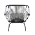 Milan Club Chair Gray Pe Rattan Iron Waterproof Fabric