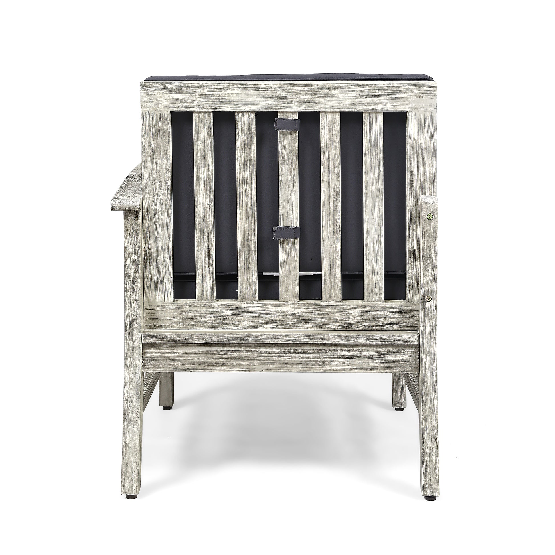 Perla Right Armchair, Grey Dark Gray Acacia Wood