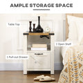 Homcom Farmhouse Side Table With Storage For Living Room White White Particle Board