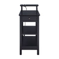Black Storage Accent Table With Usb Black Primary Living Space Pine Drawers Rectangular Wood