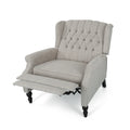 One And Half Seater Recliner Light Grey Fabric
