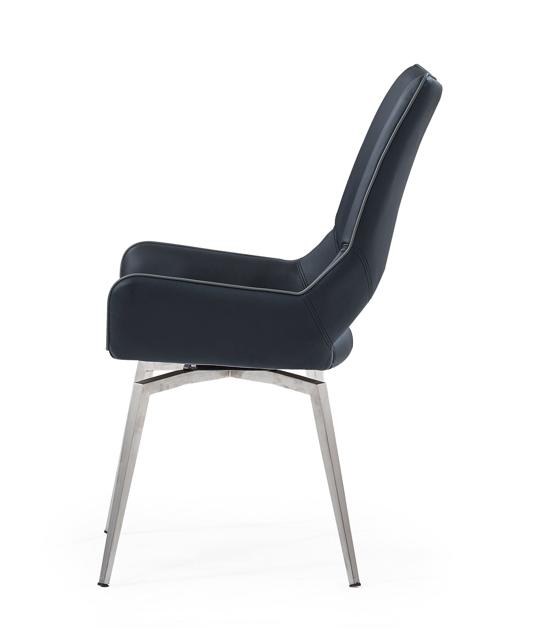 Jack Swivel Black Dining Chair Kit Of 2 Solid Dining Room Rubberwood Solid Back Set Of 2 Polyurethane Black Foam Wipe Clean Rectangular Casual Side Chair Metal & Wood Stainless Steel