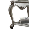 Antique Platinum 1 Shelf End Table Silver Primary Living Space Traditional Shelves Square Wood