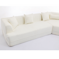 And Upgraded Extended Edition Modular Sofamodern Minimalist Style Sofa, Upholsteredfree Combination, Round Fiber Fabric, Anti Wrinkle Fabric,Dimension Exten, Creamy White Creamy White Polyester Primary Living Space Medium Soft Tight Back Modern Flared
