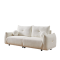 Lamb'S Wool 2 Seater Cushion Sofa 90'' Comfortable Sofa For Living Room Bedroom And Other Casual Spaces Lamb'S Wool Sofa With 2 Cushions And 2 Ball Pillows. Beige Two Sets Beige Foam Fabric 4 Seat