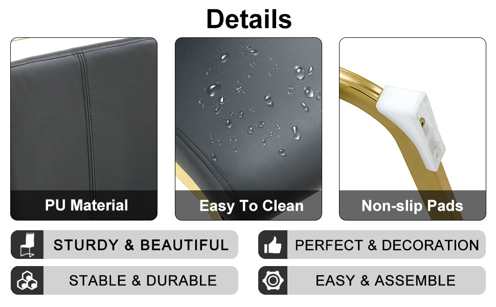 Table And Chair Set,Modern Minimalist Rectangular Dining Table, 0.4 Inch Thick, With A Black Imitation Marble Pattern Desktop And Black Mdf Legs. Comfortable Pu Seats,Perfect For Dinner, Meet Grey Black Seats 4 Mdf Glass