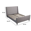 Poplar Wood Queen Size Upholstered Bed In Gray Queen Gray Solid Wood