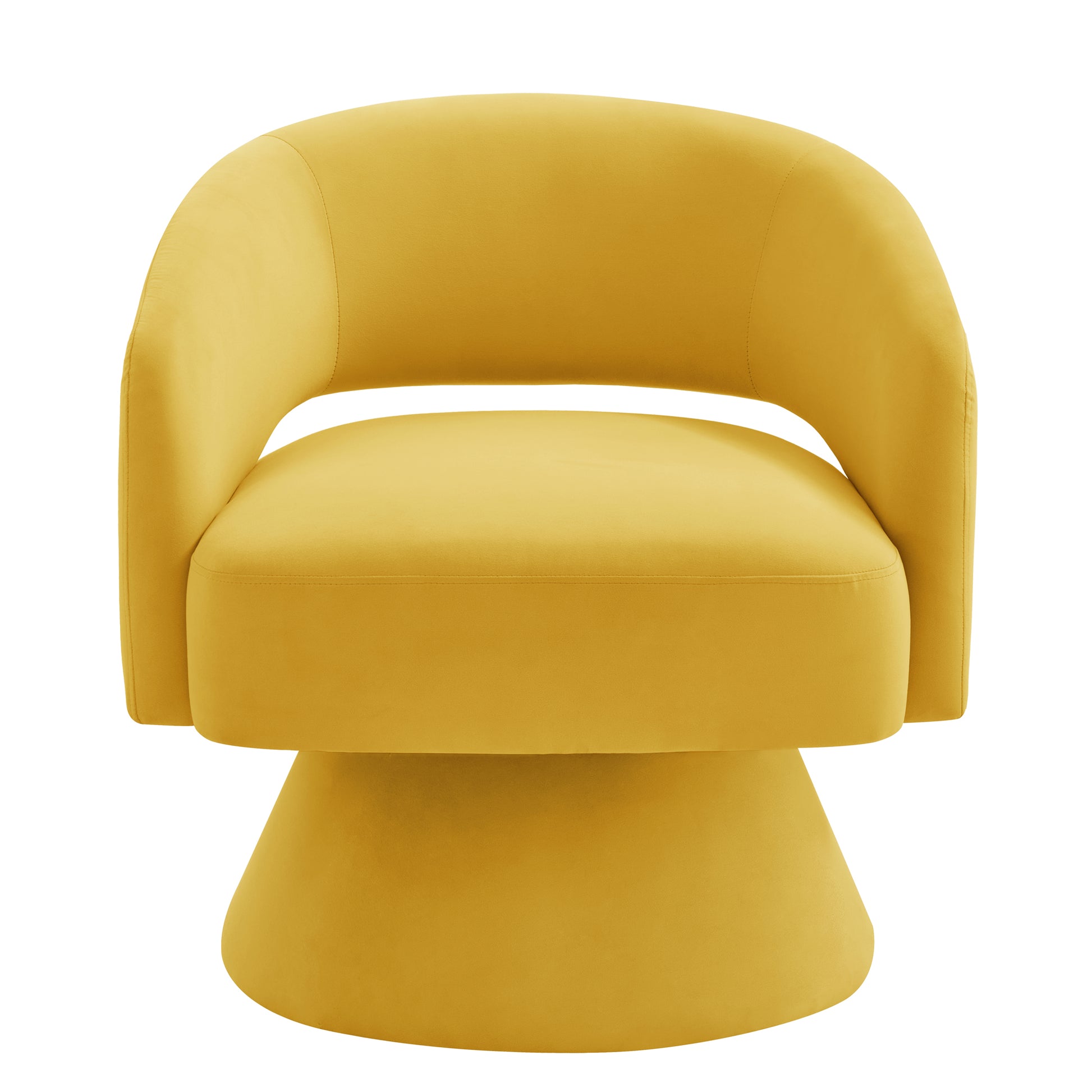 Modern Swivel Barrel Chair, Upholstered Velvet Round Accent Chairs,360 Degree Comfy Swivel Chair With Open Backrest, Single Chair Armchair For Living Room Bedroom, Homerest, Yellow Yellow Primary Living Space American Design,Contemporary,Luxury,Mid