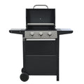 Propane Gas Grill 4 Burner Barbecue Grill, Stainless Steel 34,000 Btu Patio Garden Barbecue Grill With Two Shelves, Lid, Wheels And Bottle Opener Black Iron